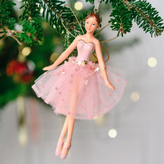 Елочная игрушка "Фея" 14 см, розовая
