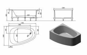 Ванна акриловая Kolpa-San Chad L 170х120, белая