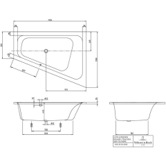 Ванна акриловая Villeroy & Boch Loop & Friends 175х135 UBA175LFS9REV-01
