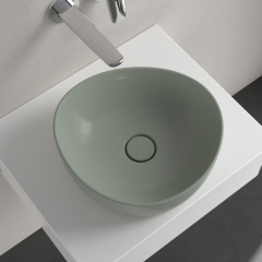 Раковина накладная Villeroy & Boch Antao 40х40, CeramicPlus, 4A7240R8, из TitanCeram, Morning Green