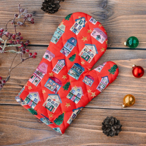 Рукавица-прихватка Textile Christmas Conversation 17х27 см, цвет красный