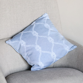 Чехол для подушки декоративной Knots 40х40 см, синий