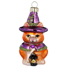 Елочная игрушка "Кот-волшебник" 7,5 см