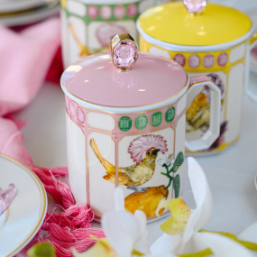 Кружка с крышкой "Розовая мухоловка" Swarovski Idyllia 390 мл