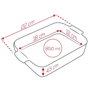 Форма для запекания прямоугольная Appolia 12х22 см, цвет графит