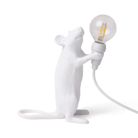 Лампа настольная Seletti Mouse Lamp Step Standing 14,5 см, белая