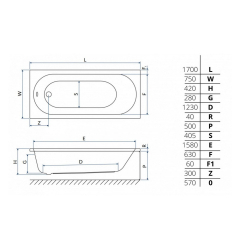 Ванна акриловая Excellent Oceana Mono 170x70, с ножками