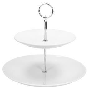 Этажерка 2 уровня Metropolis Bianco, 27х25см