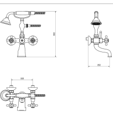 Смеситель для ванны iB Rubinetti Hermes HR250CC, хром
