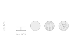 Стол журнальный Poltrona Frau Bob 80х80