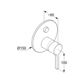 Внешняя часть Kludi Nova Fonte Puristic 20759N215, смесителя для душа, оружейная сталь