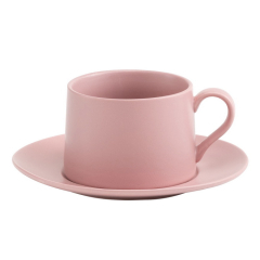 Чашка чайная с блюдцем Levante 435 мл, розовая