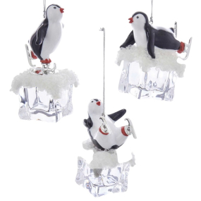 Елочная игрушка "Пингвин на льду" 10,8 см, в ассортименте