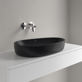 Раковина накладная Villeroy & Boch Antao 65х40, CeramicPlus, 4A7465R7, из TitanCeram, Pure Black