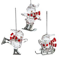 Елочная игрушка "Снеговик в шарфе" 8,3 см, в ассортименте