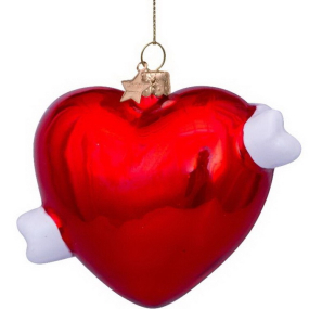 Елочная игрушка "Сердце Forever" 8,5 см