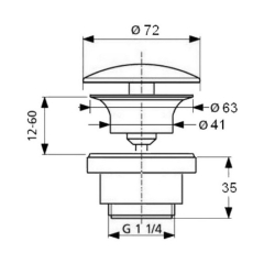 Донный клапан раковины Artceram Hermitage, запираемый, белый