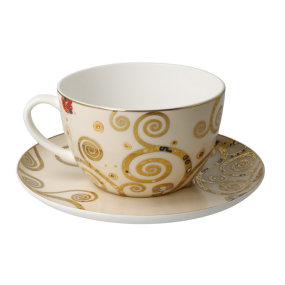 Чашка для завтрака с блюдцем "Поцелуй" 500 мл, цвет белый