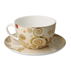 Чашка для завтрака с блюдцем "Поцелуй" 500 мл, цвет белый