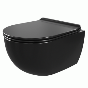 Унитаз подвесной Flaminia App 48х36, compact, GoClean, с сиденьем, черный