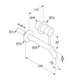 Внешняя часть Kludi Bozz 38245N576 смесителя для раковины, брашированный никель