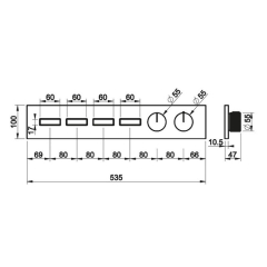 Внешняя часть Gessi HI-FI 63016.708 смесителя термостатического, брашированyая медь PVD