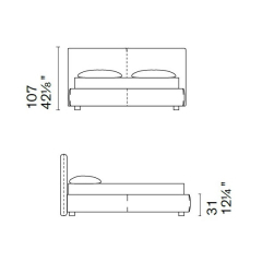 Кровать Calligaris Fluff 180х200 CS6087, Hemp
