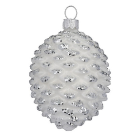 Елочная игрушка "Шишка" 8 см, белая