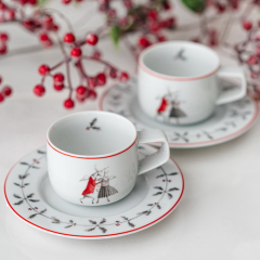 Чашка для эспрессо с блюдцем "Танцы" Noel 90 мл