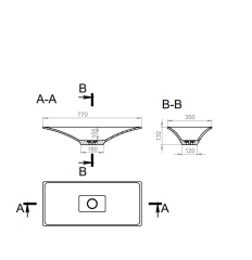 Раковина Holbi Sirius 77 SR 77х35, из Soft Rock, белая матовая, с клапаном