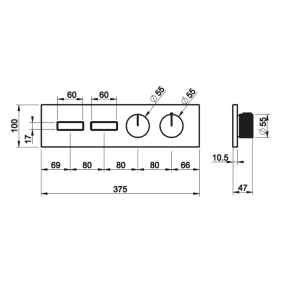Внешняя часть Gessi HI-FI 63012.708 смесителя термостатического, брашированная медь PVD