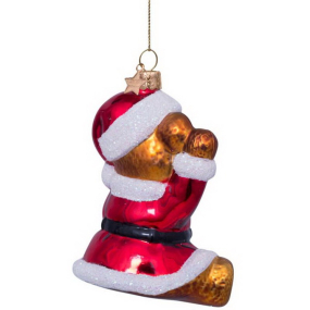 Елочная игрушка "Мишка рождественский" 9,5 см