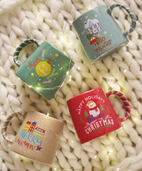 Кружка Merry Christmas 400 мл, розовая