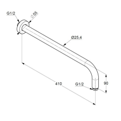 Вывод для душевой лейки Kludi A-QA 66514N5-00, брашированный никель