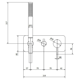 Внешняя часть iB Rubinetti MilanoTorino EMT313II смесителя для душа, золото