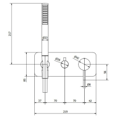 Внешняя часть iB Rubinetti MilanoTorino EMT313II смесителя для душа, золото