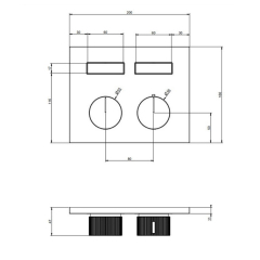 Внешняя часть Gessi HI-FI 63004.706 смесителя термостатического, черный PVD