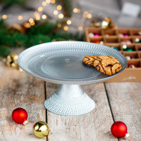 Блюдо на ножке Natale Lust 28 см, цвет серебро