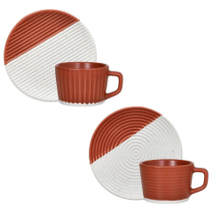 Набор чашек для эспрессо с блюдцами Rice 90 мл, 4 предмета