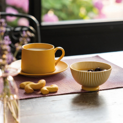 Чашка чайная с блюдцем Levante 435 мл, цвет охра