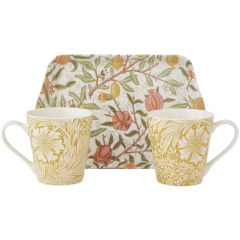 Набор кружек "Фрукты и календула" Spode Morris & Co 180 мл на подносе, 3 предмета