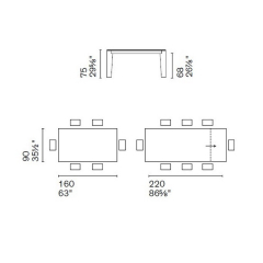 Стол Calligaris Alpha 160(220)х90 CS4120-R, White Marble
