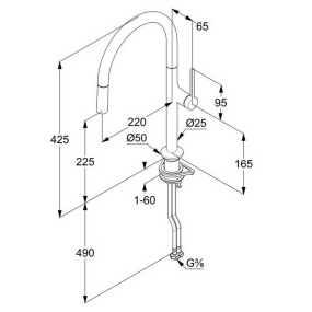 Смеситель для кухни Kludi Reef 50851N075, брашированное золото