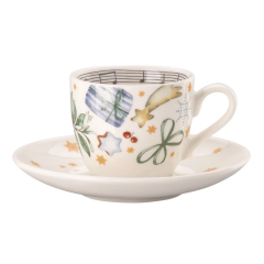 Чашка для эспрессо с блюдцем Christmas songs 80 мл