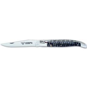 Нож карманный складной Pocket Knives 12 см, ручка - зуб мамонта (цвет синий)