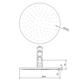 Лейка для душа iB Rubinetti Monamour MA025CC, потолочная, 25 см, хром
