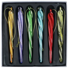 Набор елочных игрушек "Сосульки" 12 см, 6 шт, цвет в ассортименте