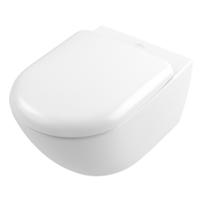 Унитаз Villeroy & Boch Antao 37х56, CeramicPlus, TwistFlush, с сиденьем, Stone White
