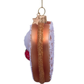 Елочная игрушка "Вафельное сердечко" 8 см