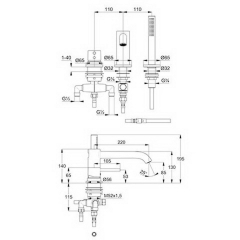 Смеситель для ванны Kludi Bozz 384480576, хром